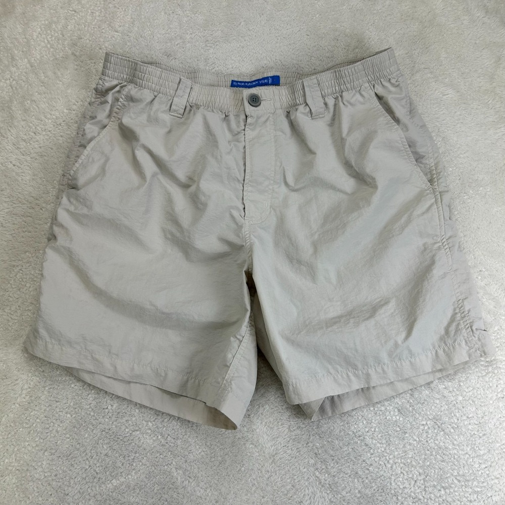 Southern Tide Hiking Shorts Mens L Gray Outdoor Lightweight Elastic Waistband